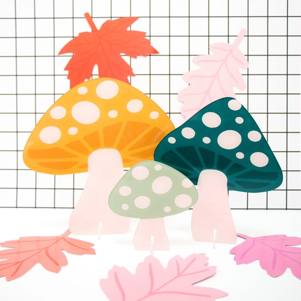 Acrylic Mushrooms - Blue Set