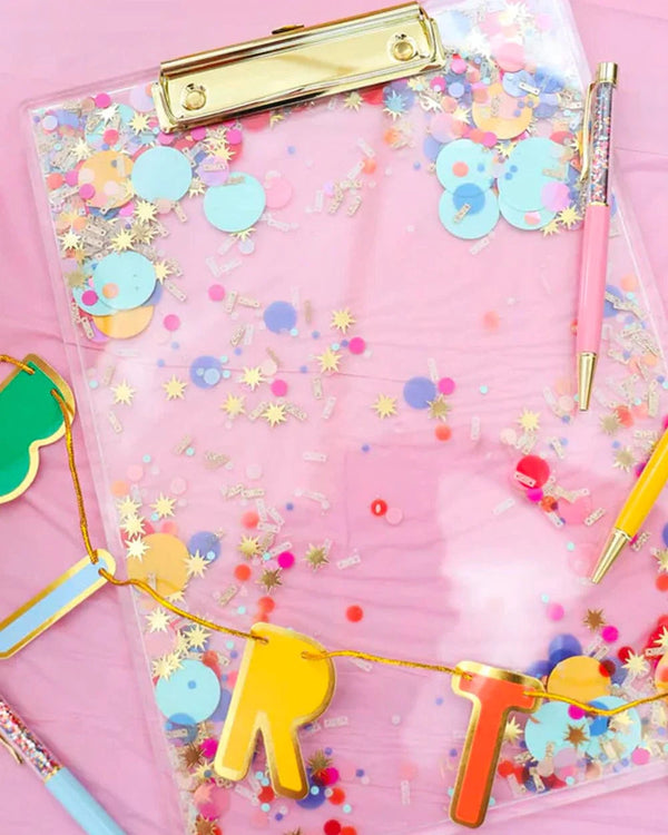 Celebrate Every Day Confetti Never Boring Clear Clipboard