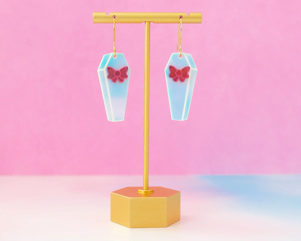 Cute Coffin Acrylic Halloween Earrings