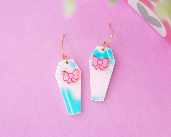 Cute Coffin Acrylic Halloween Earrings