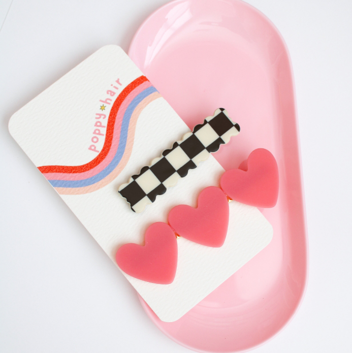 Heart Eyes Hair Clip Duo