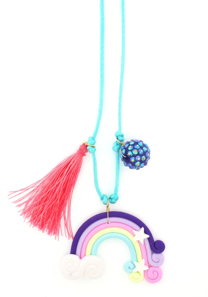 Rainbow + Star Clay Necklace   + Bookmark