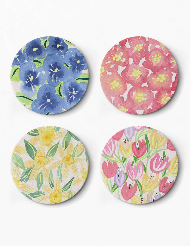 Watercolor Floral Reusable Coasters
