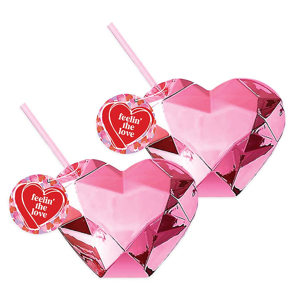 Pink Disco Heart Tumbler- Set of 2