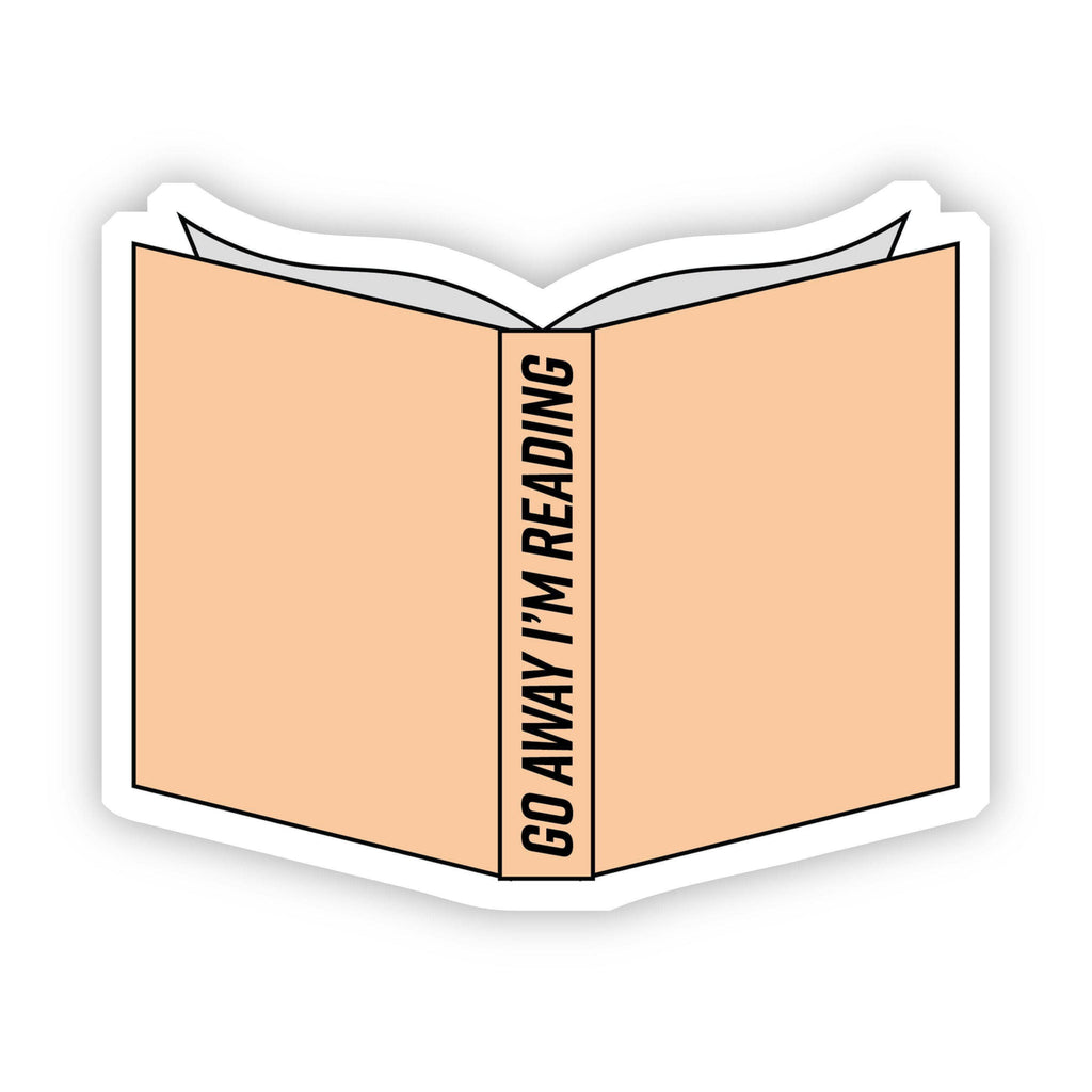 Go Away I'm Reading Tan Sticker