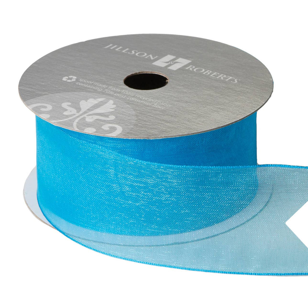 Turquoise Ribbon - Fancy Sheer 1 1/2"