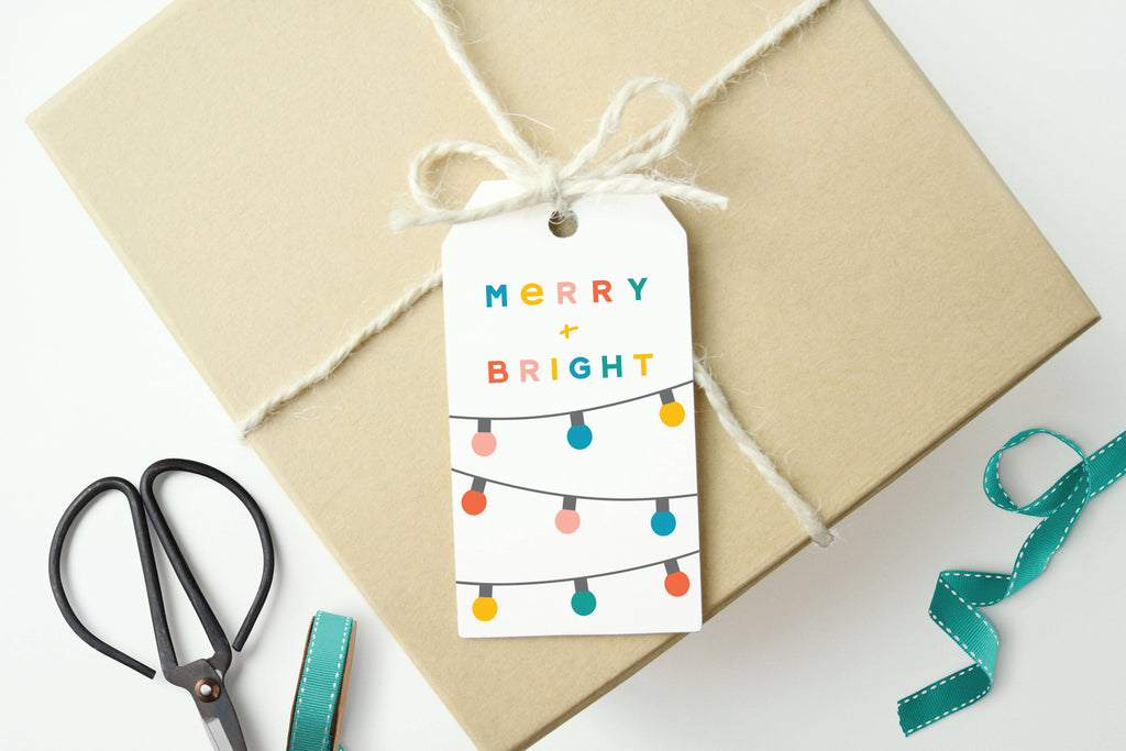 Merry And Bright-Holiday Lights Gift Tags, Set of 10