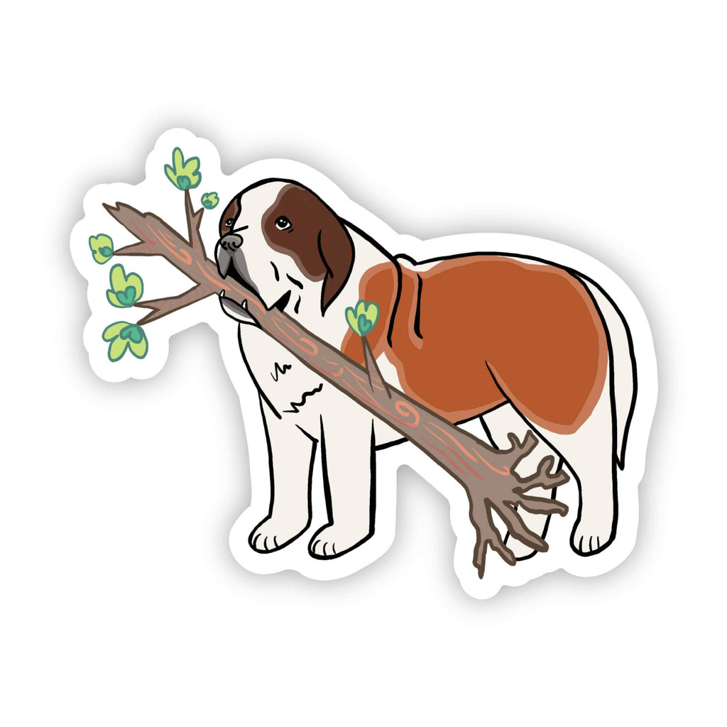 St. Bernard Chewing Stick Sticker