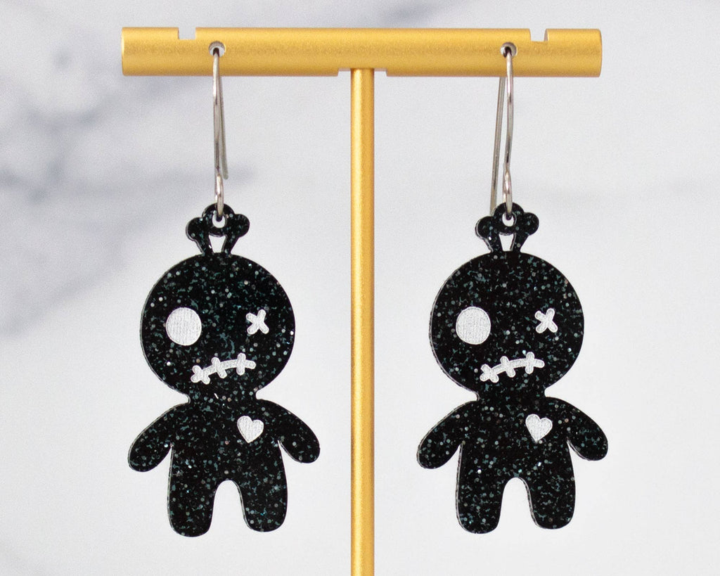 Voodoo Doll Acrylic Halloween Earrings