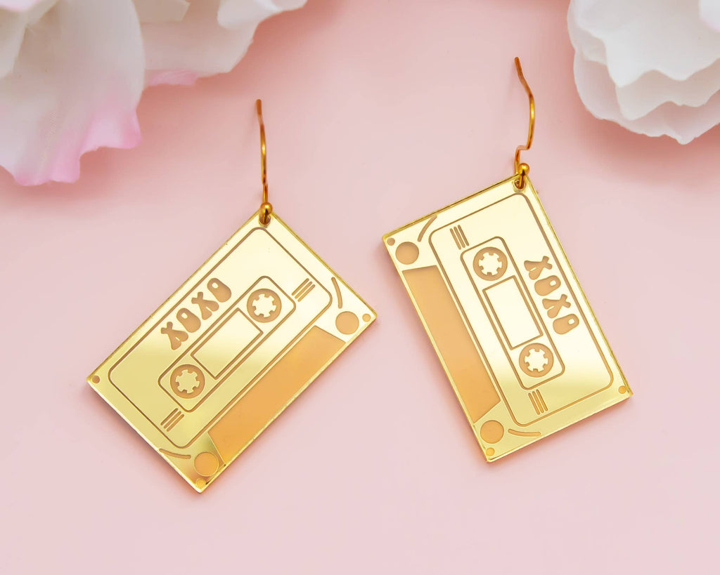 Mixtape Cassette Tape Retro Acrylic Earrings