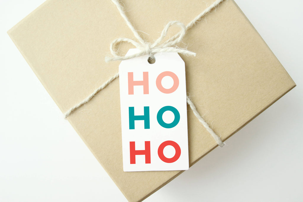Ho Ho Ho Gift Tags, Santa Claus Tags, Set of 10