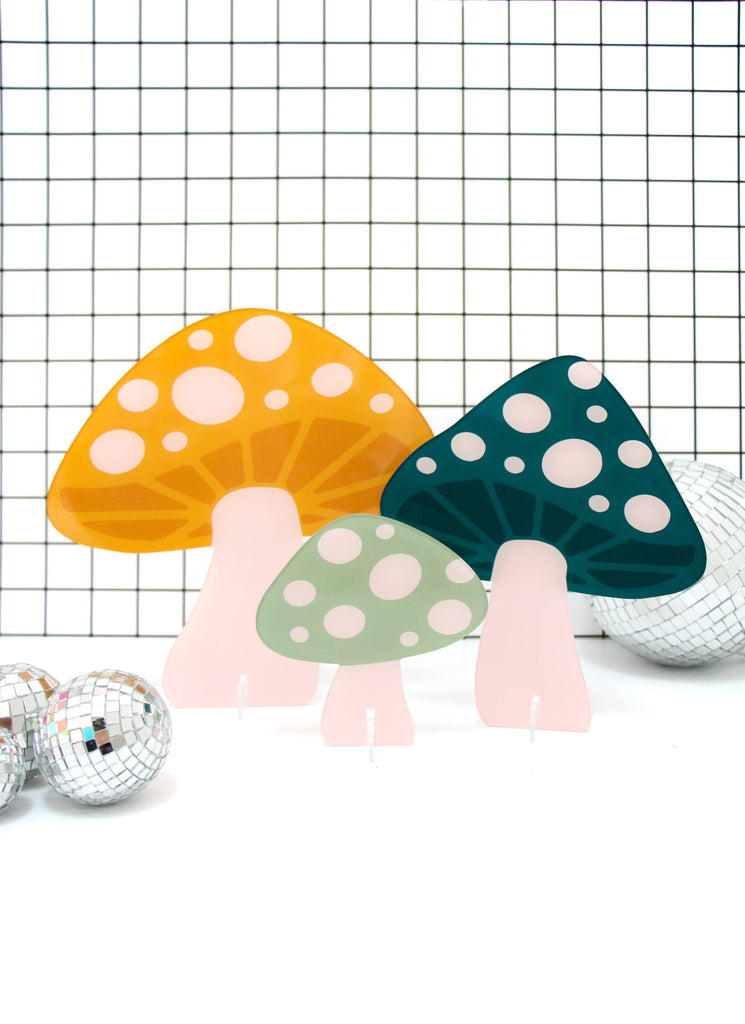 Acrylic Mushrooms - Blue Set