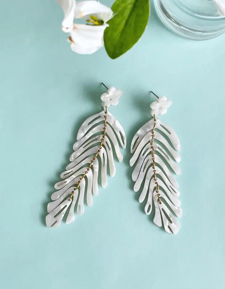 Boho Statement Dangle Earrings - Feather Frost