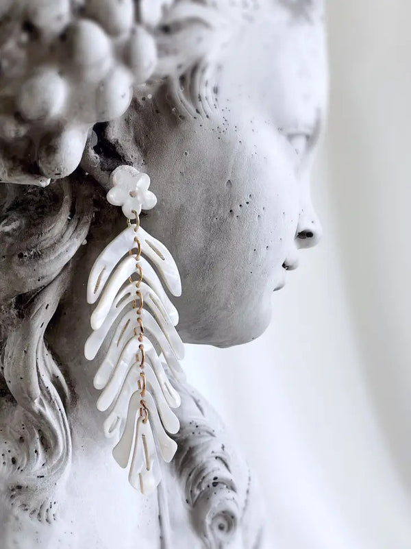 Boho Statement Dangle Earrings - Feather Frost