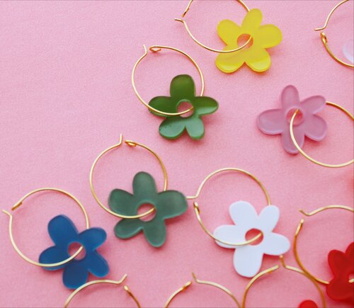 Hilly Hoops: Spring Flower Earrings