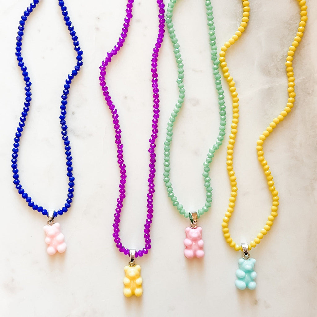 Yellow + Purple Gummy Bear Necklace