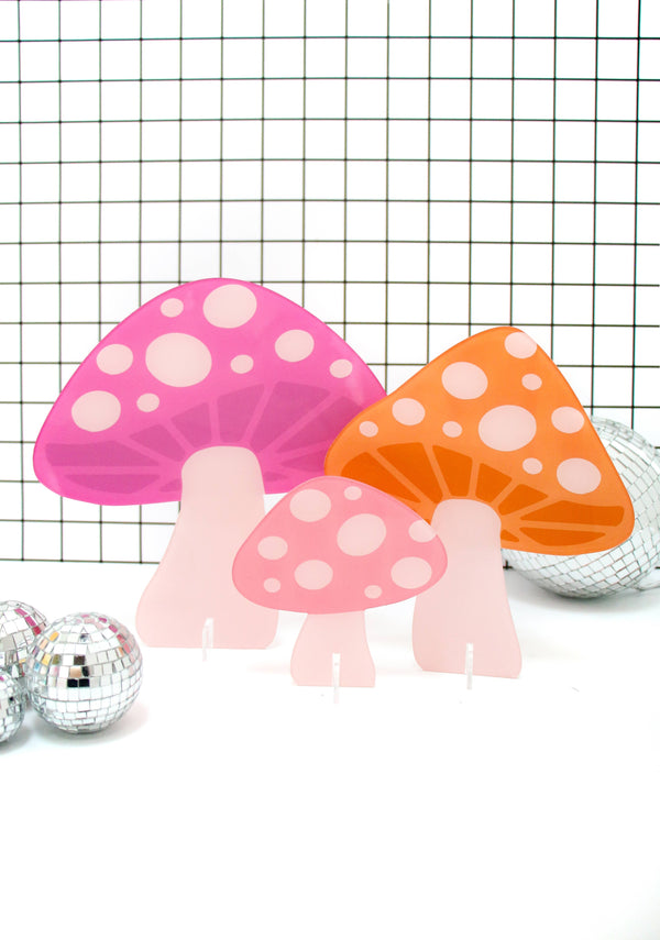 Acrylic Mushrooms - Pink Set