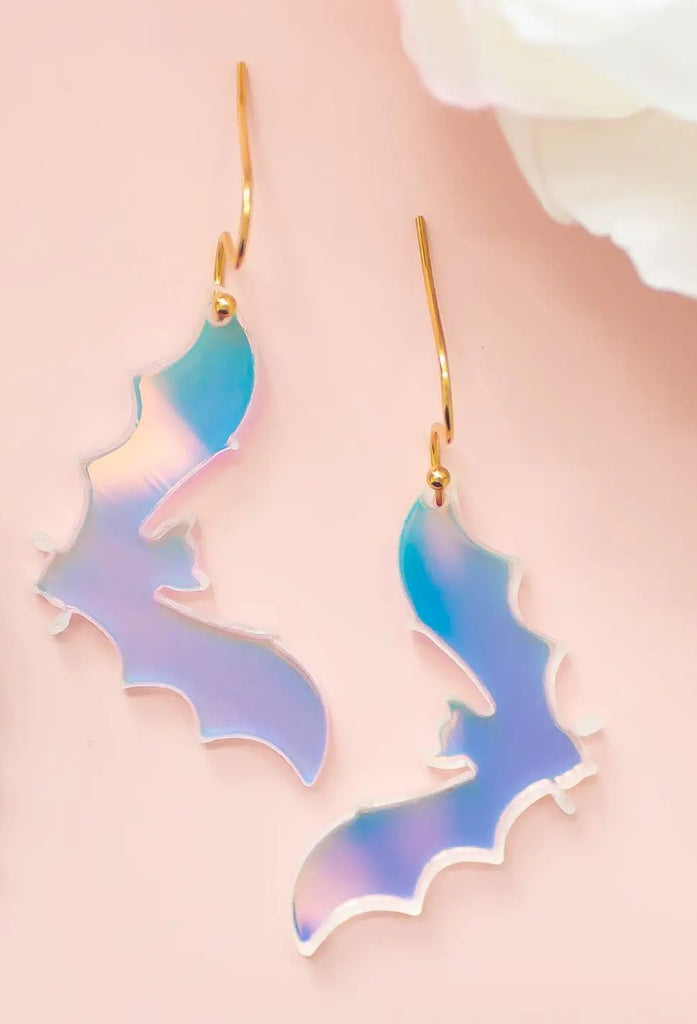 Bat Acrylic Holographic Halloween Earrings