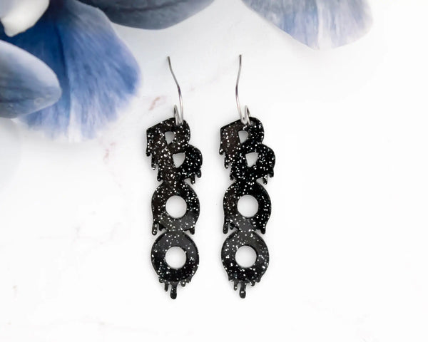 BOO! Acrylic Halloween Earrings