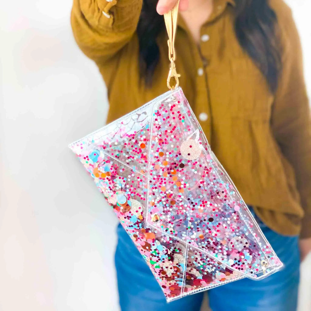 Convertible Confetti Envelope Clutch
