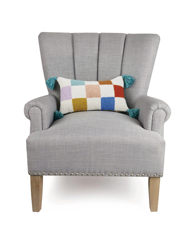 Discogrid Lumbar Pillow With Tassels