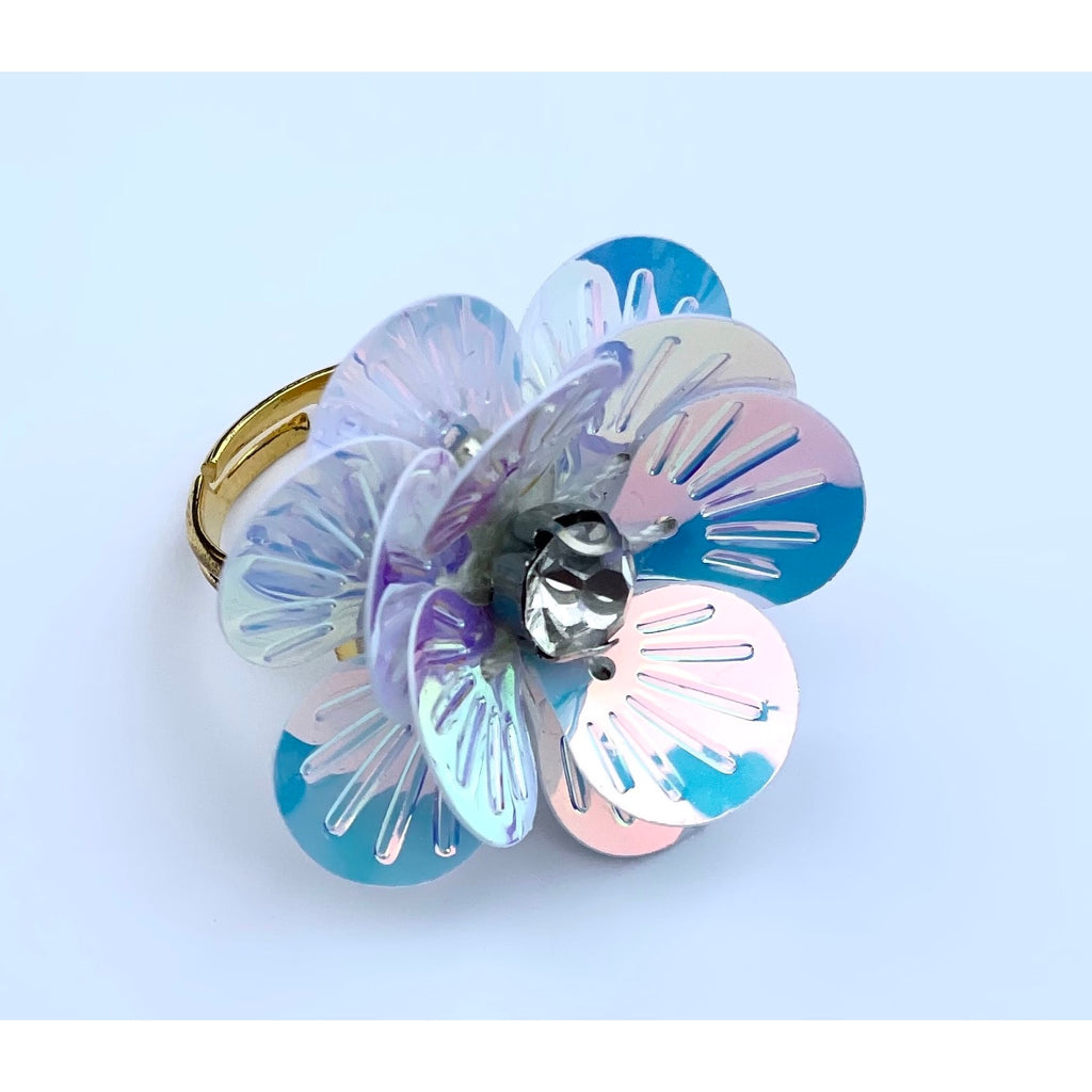 Flower Power "Snow Diamond" Adjustable Ring