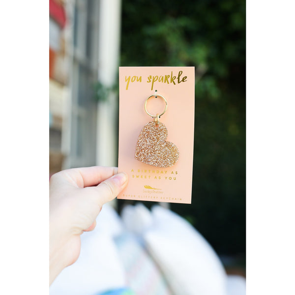 Glitter Keychain - Shape - HEART