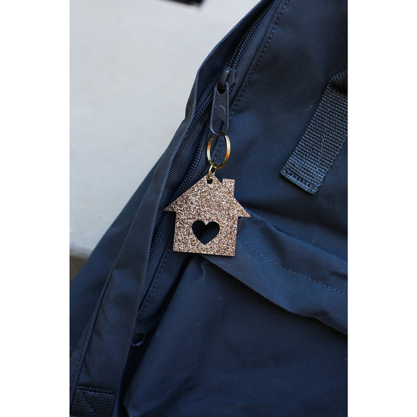 Glitter Keychain - Shape - HOUSE