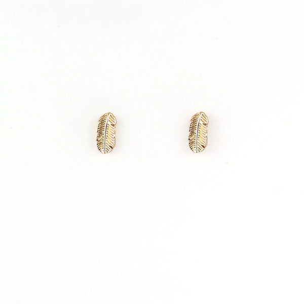 Gold Feather Earrings