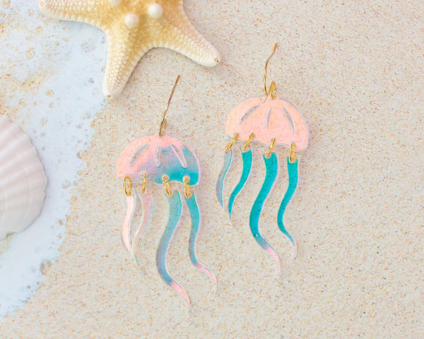 Jellyfish Celestial Acrylic Holographic Earrings