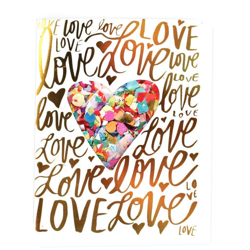 Love Confetti-Filled + Gold Foil Stamped Card