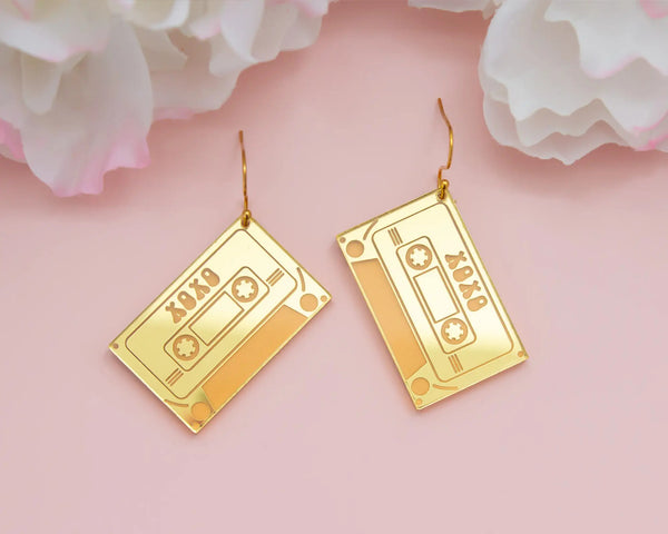 Mixtape Cassette Tape Retro Acrylic Earrings