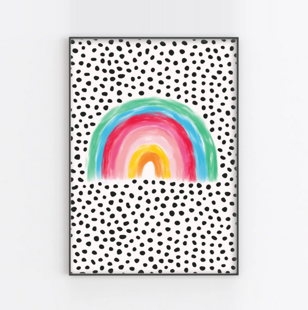Rainbow with Spotted Background Art Print 8x10